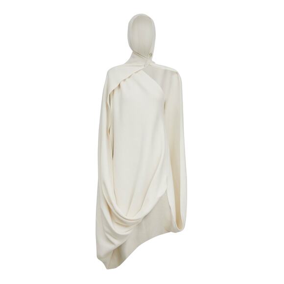 Alaia Hooded White Cashmere Midi Dress Size 36 - NWT - Picture 1 of 7
